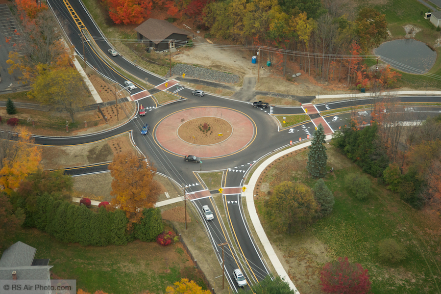 Aerial View of a Roundabout