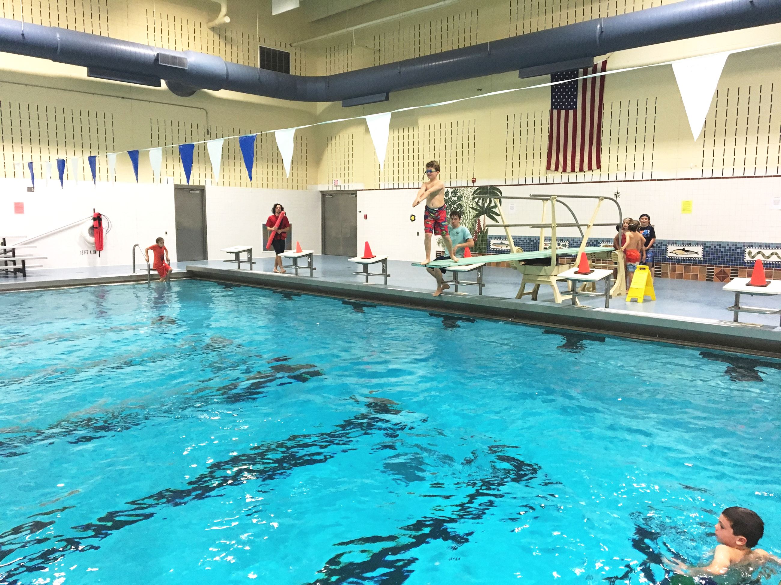 diving board at pool aquatic family center