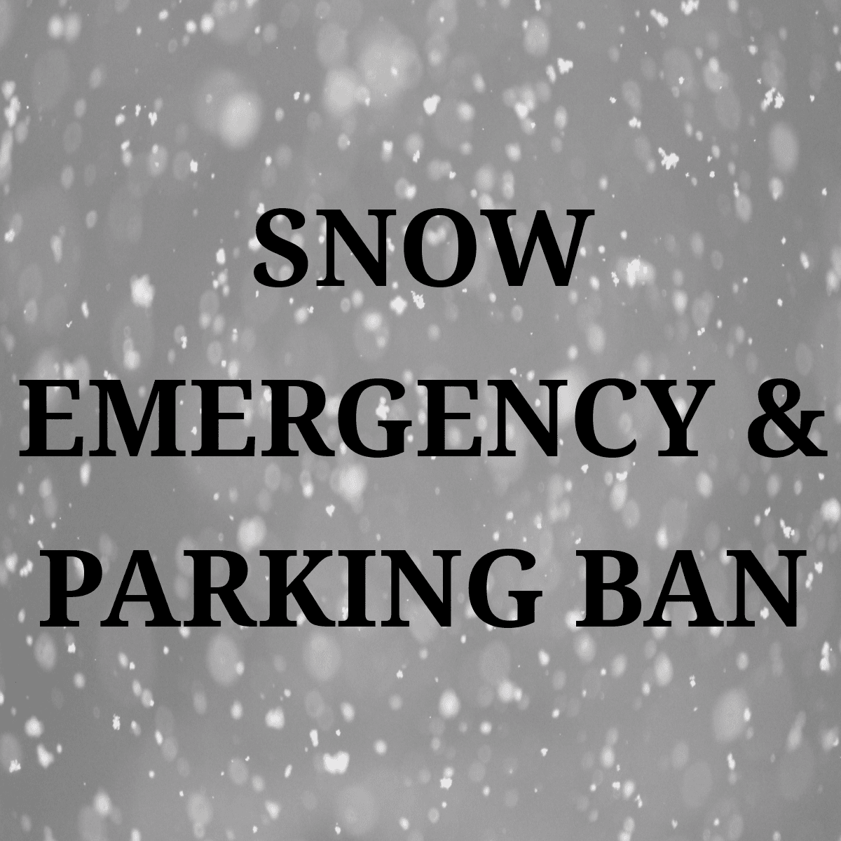 Snow Emergency & Parking Ban 1/30/2019