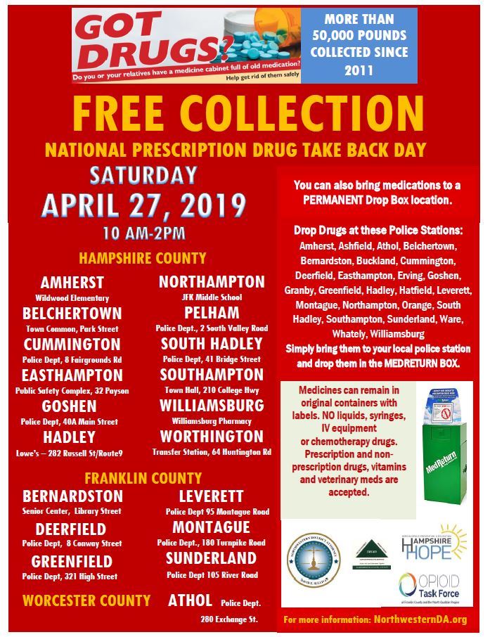 Image of Drug Take Back Day poster, April 2019
