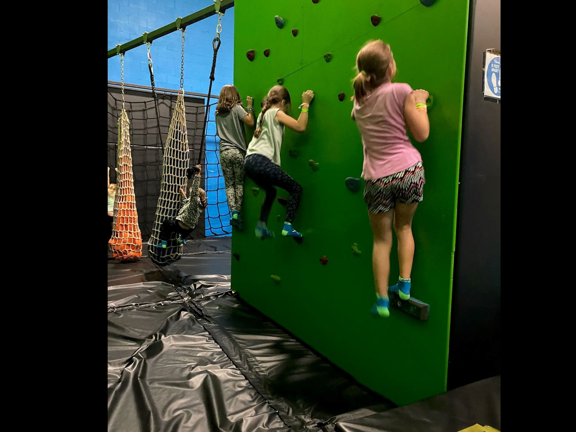 bounce tram climb wall