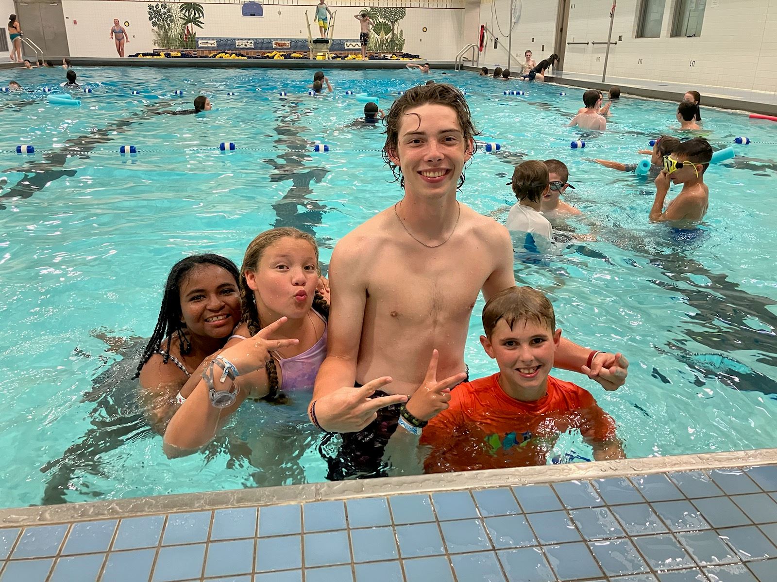 campers swimming
