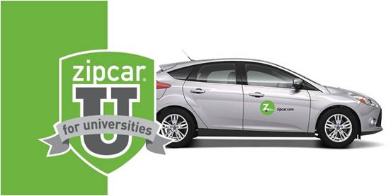 Zipcar For Universities Logo with Picture of Car