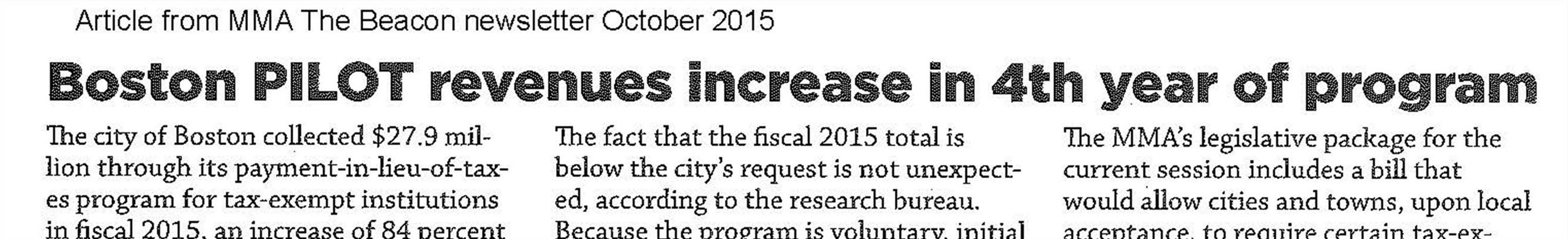 MMA Beacon Boston PILOT Article