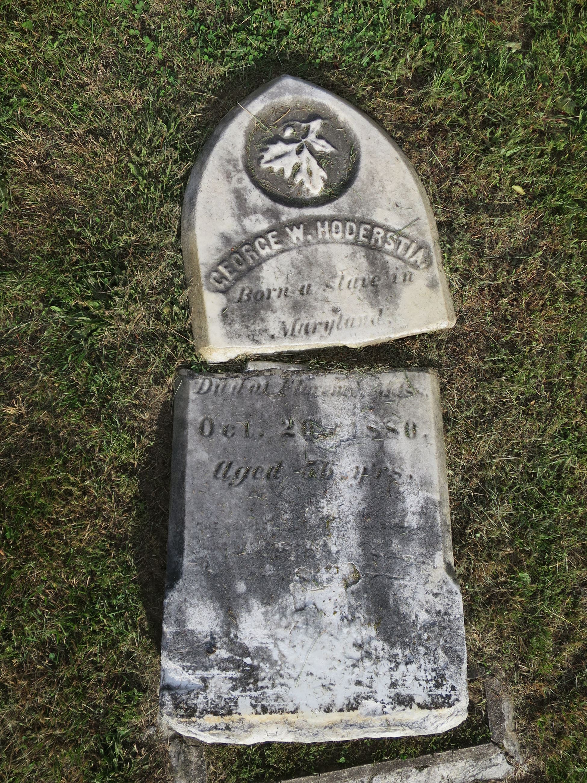 Park Street broken headstone