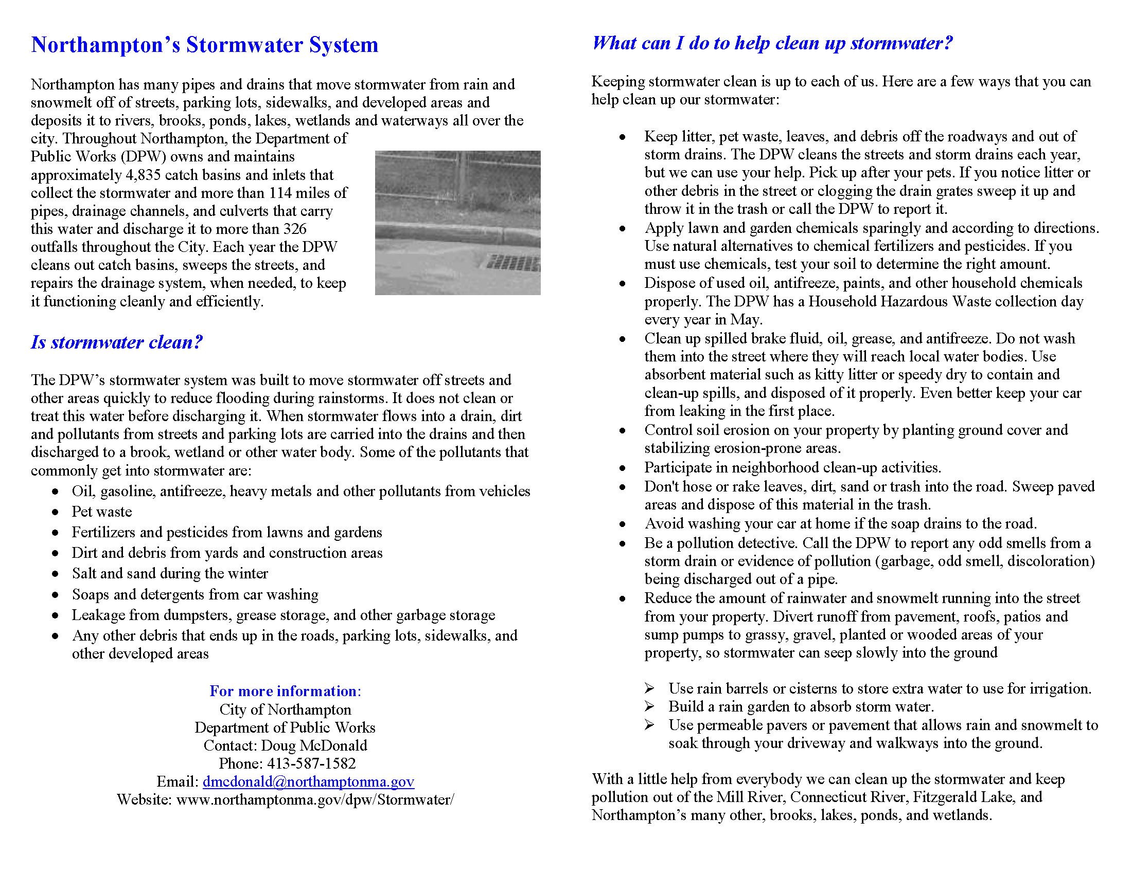 Image of 2013 Stormwater Fact Sheet Opens in new window