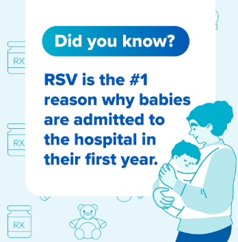 Mother holding child with text 