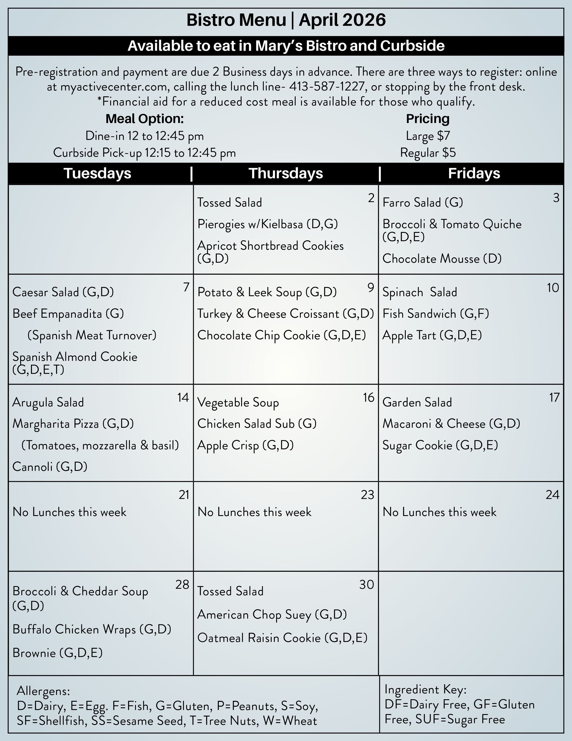 Image of 4-2026 Bistro Menu, click image for readable PDF